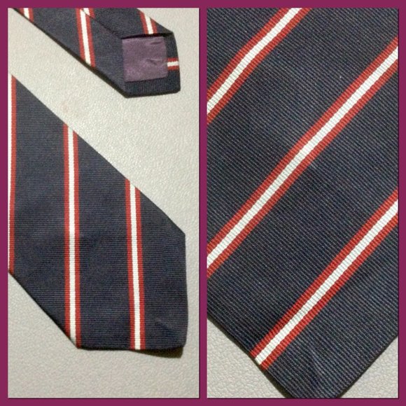 Vtg Silk Regimental Tie_130 - Picture 4 of 4